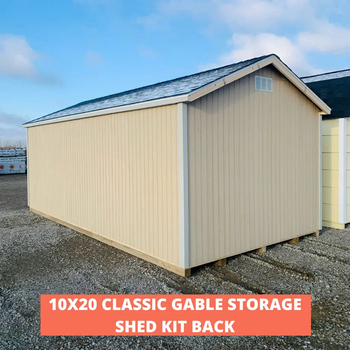 Little Cottage Company - 10x20 Classic Gable Storage Shed Kit - Back