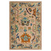 Narrow rectangular peach Oushak rug, full front view