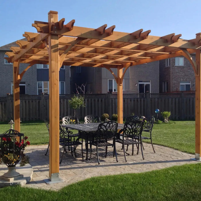 Outdoor Living Today - 12x12 Cedar Pergola with Retractable Canopy
