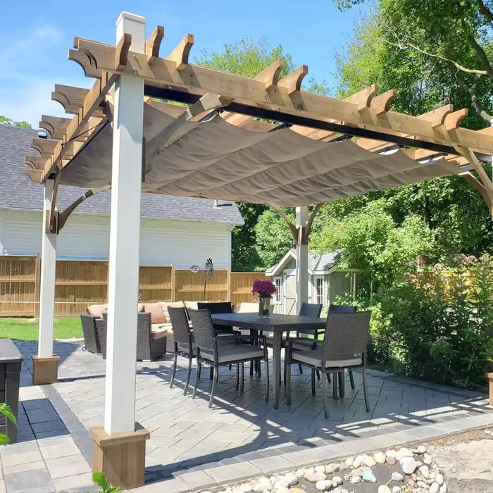 12x12 Pergola with Retractable Canopy Outdoor Living Today