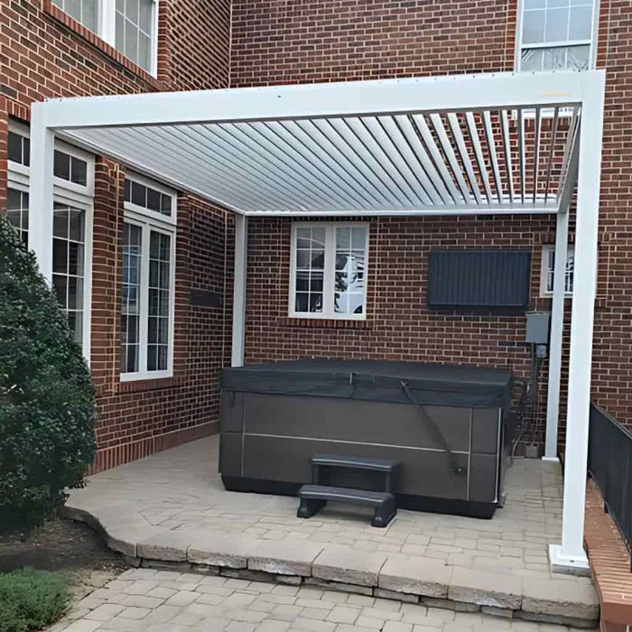 Bon Pergola - 13x13 Aluminum Pergola Freestanding - White -Backyard