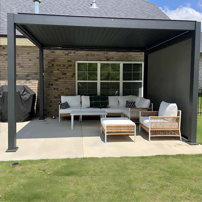Bon Pergola - 13x13 Villa Aluminum Pergola - With Furniture