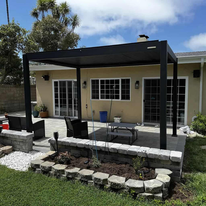  Bon Pergola - 13x13 Villa Pergola Freestanding - Dark Gray - Backyard