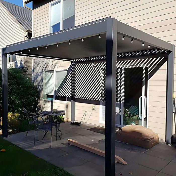 Bon Pergola - 13x13 Villa Pergola Freestanding - View in Dark Gray