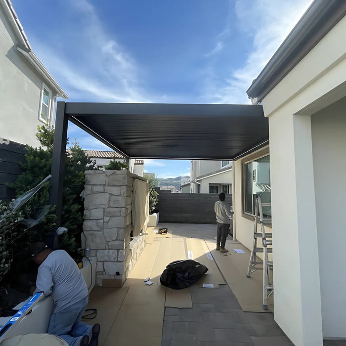 Bon Pergola- 13x13 Villa Pergola Wall Mount - Side