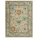 Tall rectangular peach Oushak rug with an alternate motif layout