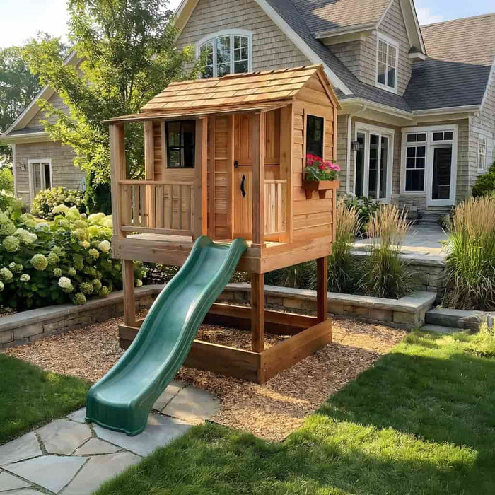Outdoor Living Today 6x6 Little Cedar Playhouse with Sandbox