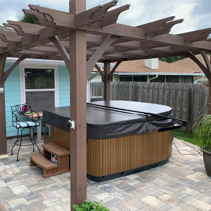 Outdoor Living Today 8×10 Pergola with Canopy - in Brown