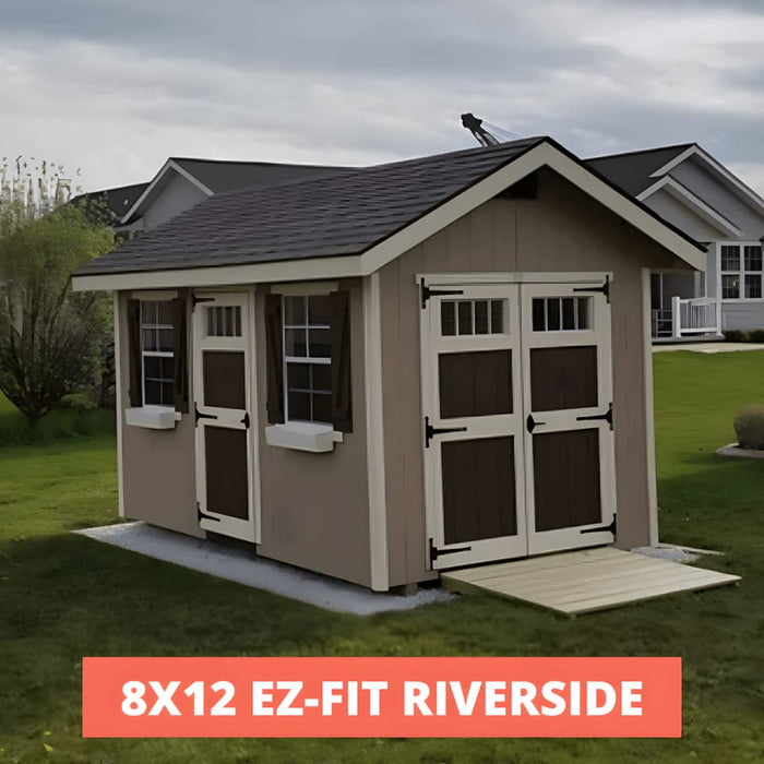 EZ Fit - 8x12 Riverside Shed Kit - Brown