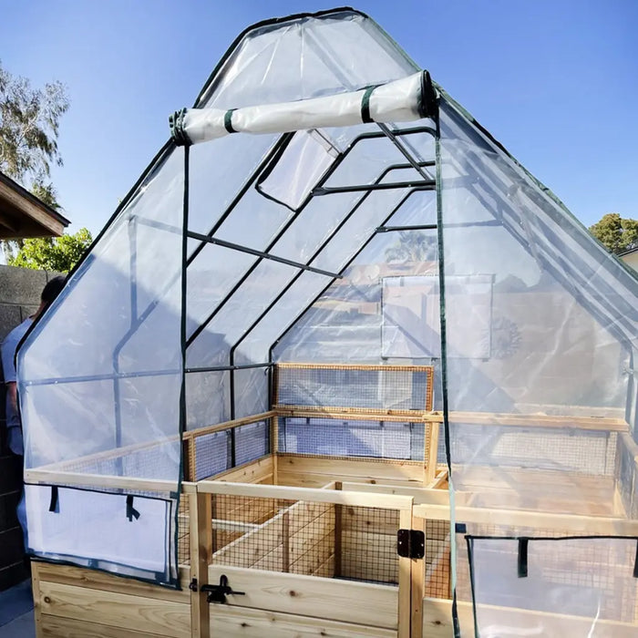 Outdoor Living Today 8x12 - Raised Garden Bed with Greenhouse - Cover