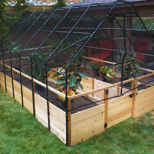 Outdoor Living Today - 8x16 Raised Garden Bed with Bird Netting Cover - Corner