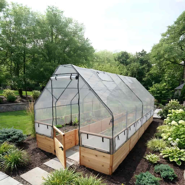 Outdoor Living Today 8x16 Raised Garden Bed with Greenhouse