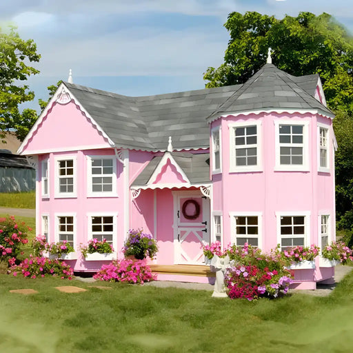 Little Cottage Company - Sara's Victorian Mansion Playhouse Kit - in Pink