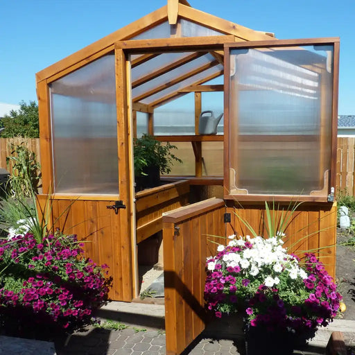 Outdoor Living Today - 8x8 Cedar Greenhouse - with Dutch Door