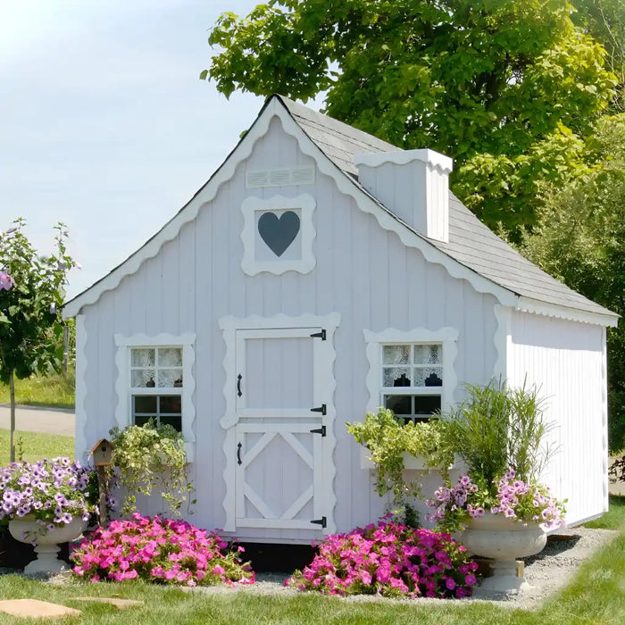 Little Cottage Company - The Gingerbread Cottage Playhouse Kit - White