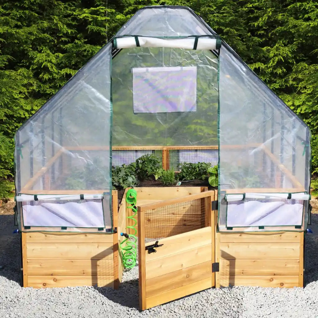 Outdoor Living Today 8x8 Raised Garden Bed with Greenhouse