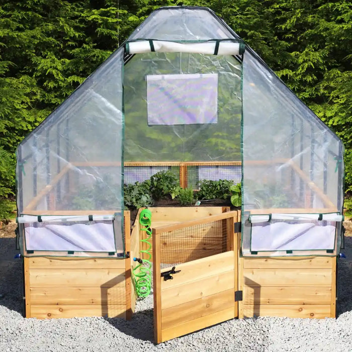 green house cover for plants Outdoor Living Today 8x8 Raised Garden Bed with Greenhouse