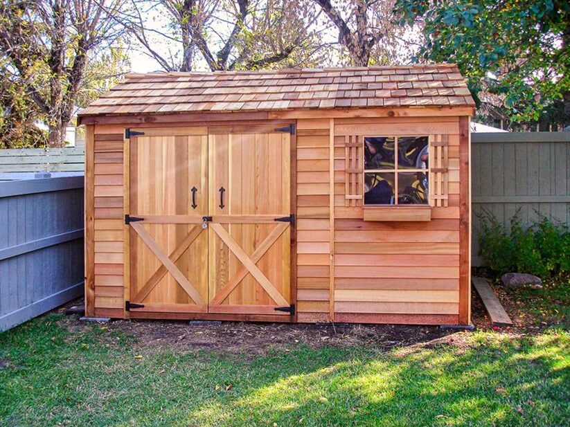 12x4-Cedarshed-Leanto-Bayside-Storage-Shed-Window-Infront