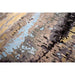 Modern Abstract Blue and Gray Hand Tufted Wool 5x8 Area Rug pattern detail