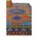Angled full rug pattern with stool near upper corner