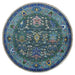 Full view of the 8x8 round Oushak rug