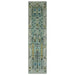 Full view of the aqua and ivory Tree of Design runner rug