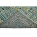 Folded-back view showing the rug underside and patterned front