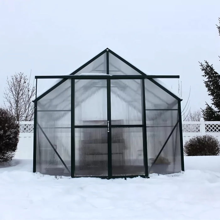 Grandio - Ascent 8x8 Greenhouse kit - Front in Snow