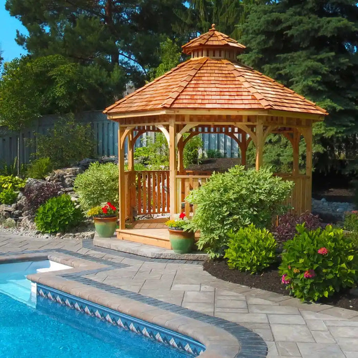 Octagon Beach Pergola 12′ Bayside Panelized Octagon Gazebo | Outdoor