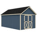 Shed illustration with double barn doors on the gable end and a blank long wall