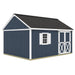 Best Barns Crafter's Connection 12x16 shed with offset eave double doors; optional window and finished roof shown