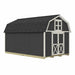 Handcrafted Homestead 12x20 With Loft shed illustration in gray and white, with centered main doors and upper loft doors