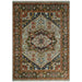 Blue and Brown Heriz Serapi rug shown in an alternate full front view