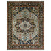 Blue and Brown Heriz Serapi rug shown in a second alternate full front view