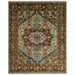 Blue and Brown Heriz Serapi rug shown in an isolated full front view