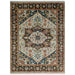 Large rectangular Blue and Brown Heriz Serapi rug shown from the front