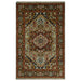 Blue and Brown Heriz Serapi rug in an isolated rectangular full view