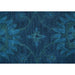 Close-up of the blue floral pattern and wool texture