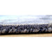 Modern Abstract Blue and Gray Hand Tufted Wool 5x8 Area Rug low-profile view
