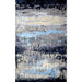 Modern Abstract Blue and Gray Hand Tufted Wool 5x8 Area Rug straight-on view
