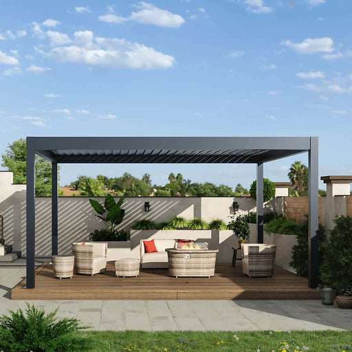 Bon Pergola Orchard Fire Pit Patio Set - Overall view