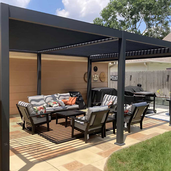 Bon Pergola - 13x19 Villa Pergola Black - Display in Backyard