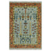 Full rectangular rug cutout with a brighter blue-gray field and rust border