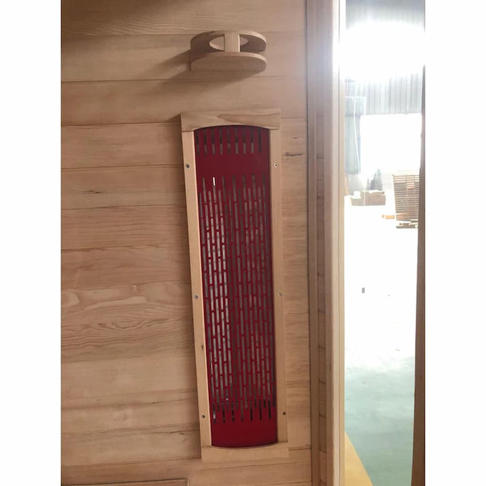 Sunray - Burlington 2-Person Outdoor Infrared Sauna - HL200D - Ceramic Heater Placed on the Side of the Sauna
