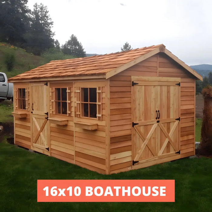 Cedarshed - Boathouse Canoe & Kayak Storage Shed Kit - 16x10