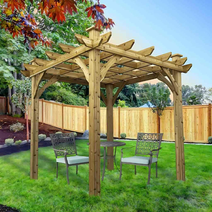 Cedarshed - 8x8 Cedar Pergola - Full View