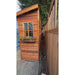 Cedarshed Bayside tall lean storage shed view showing cedar outdoor storage construction.