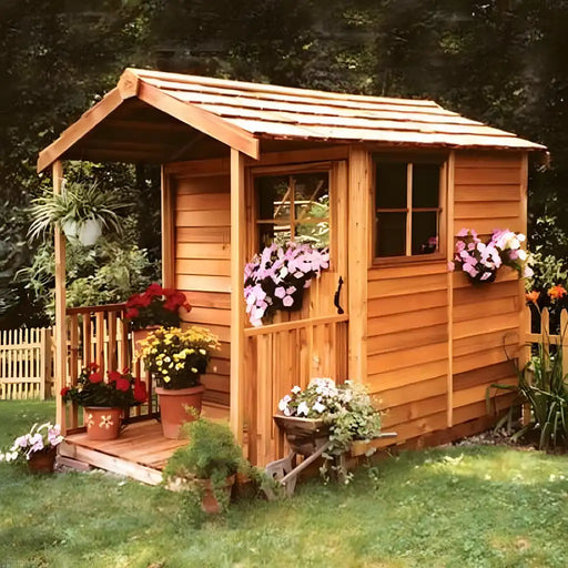 Cedarshed - Gardener's Delight Gable Porch Storage Shed - Side