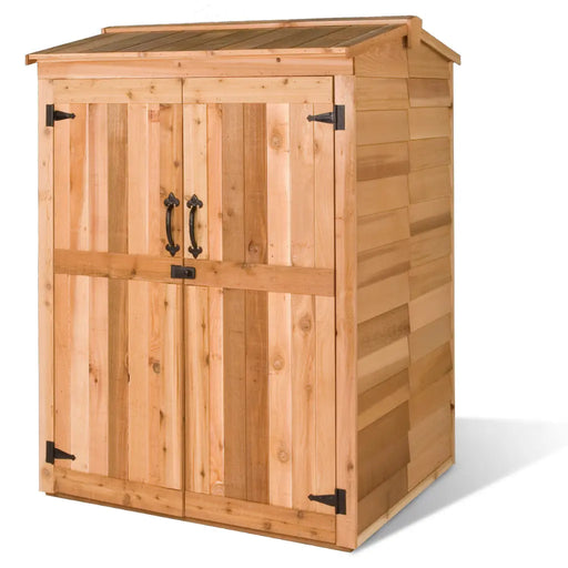 Cedarshed - DIY 4x4 Green Pod Wooden Garbage Can & Recycling Bin Shed Kits - Door Close
