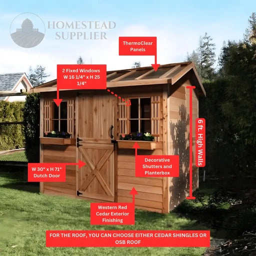 Cedarshed - Hobbyhouse Prefab Shed Kits - Parts Labeled